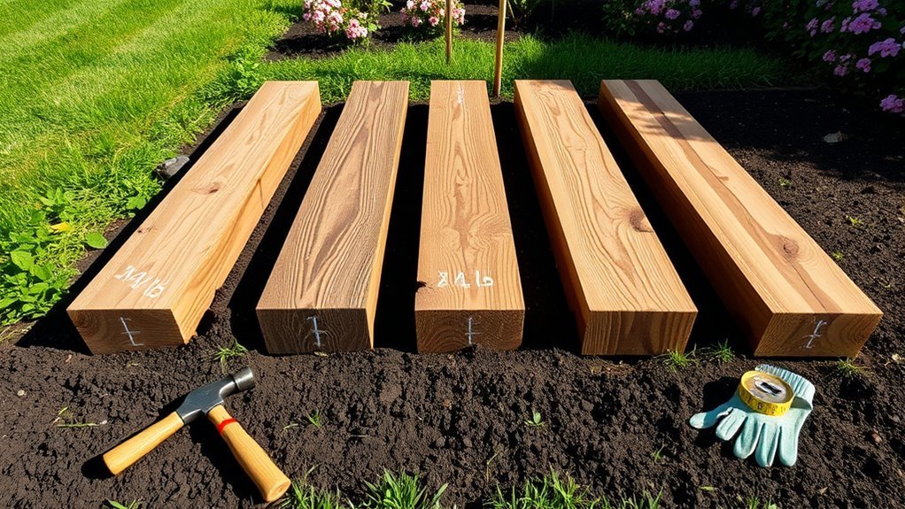 garden edging sleeper installation