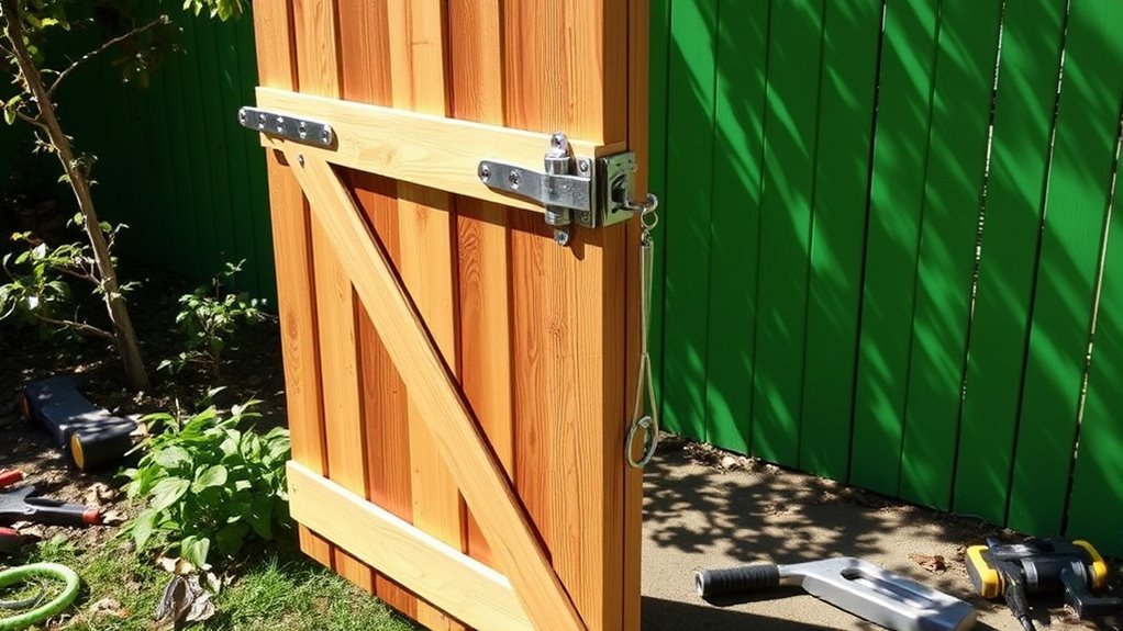 attach hinges and latch