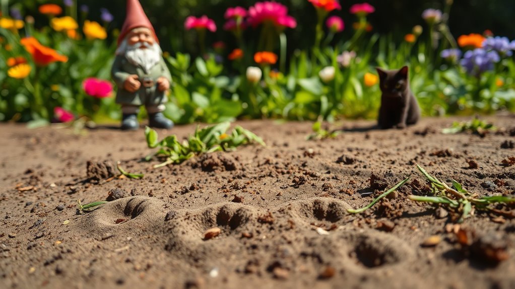 cats droppings and digging