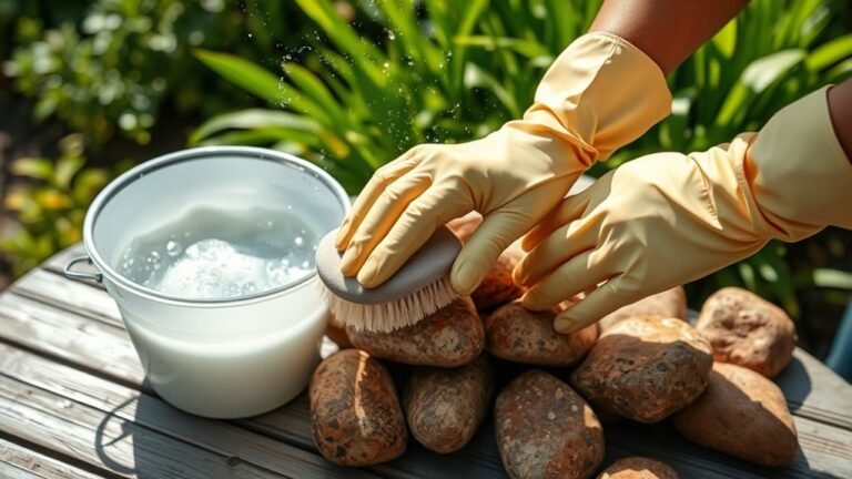 clean garden stones easily