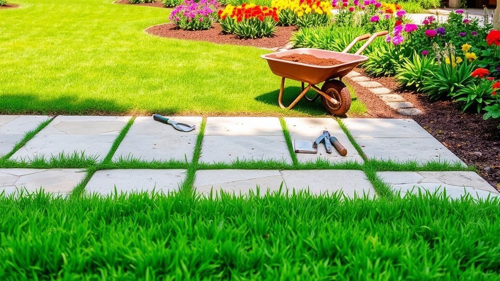 constructing a garden slab