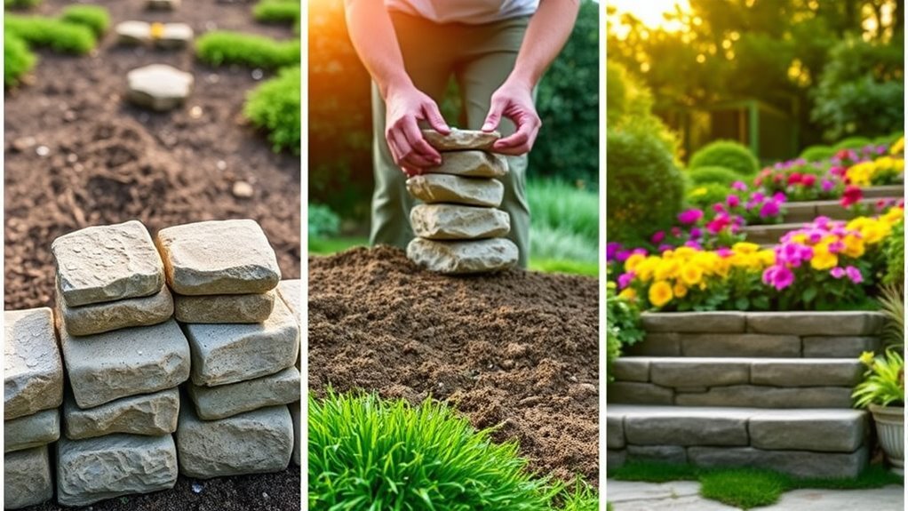 constructing garden steps easily