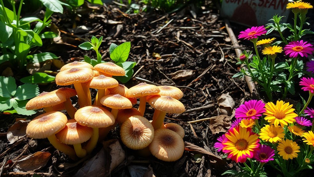 decaying organic matter promotes mushrooms