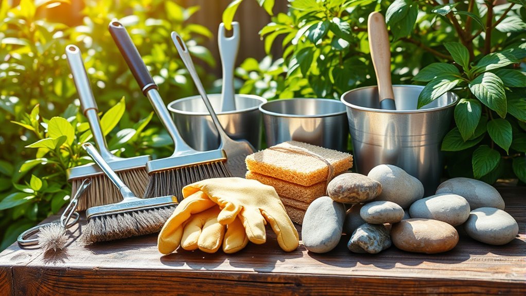 gather cleaning tools and supplies