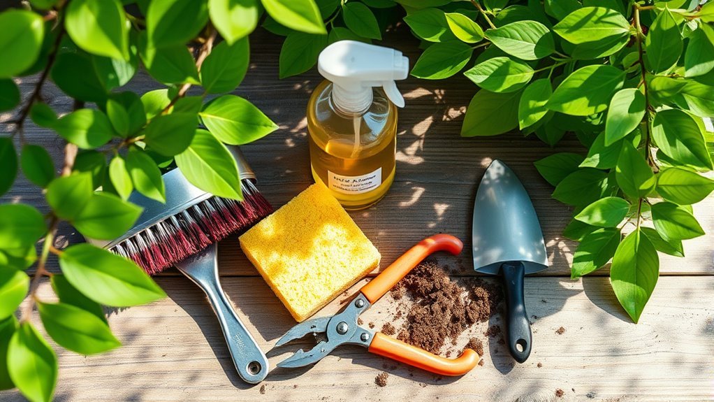 gather tools cleaning supplies ready