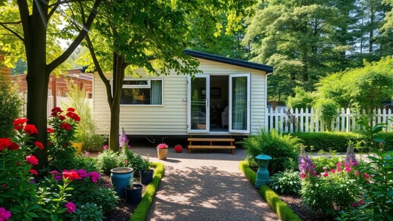 installing caravan in garden