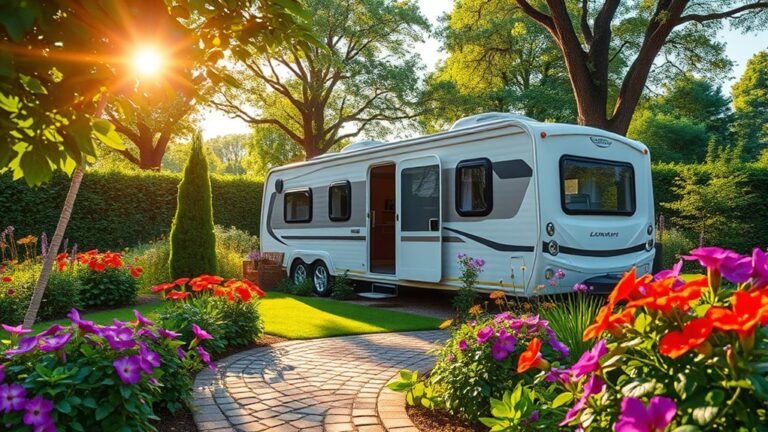 installing caravan in garden
