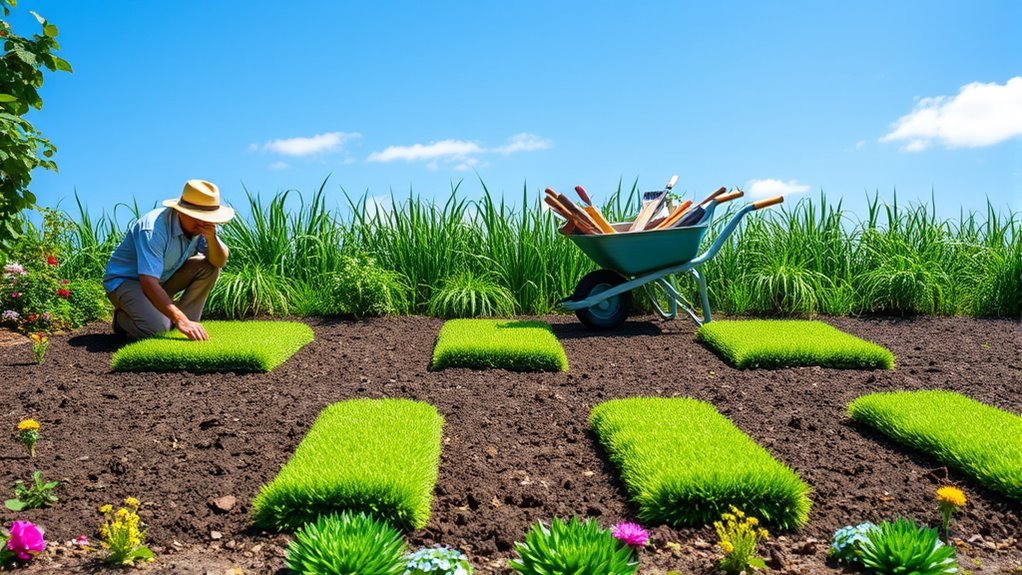 laying sod in garden