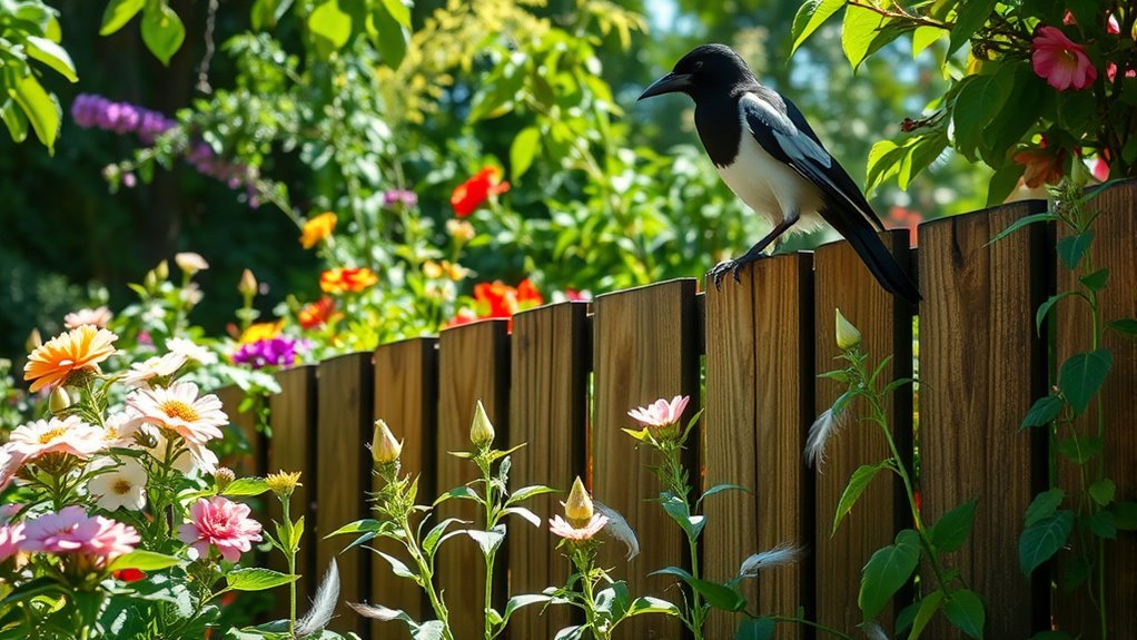 magpies disrupt garden activities