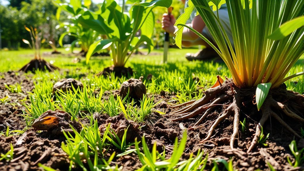 moles damage plant roots