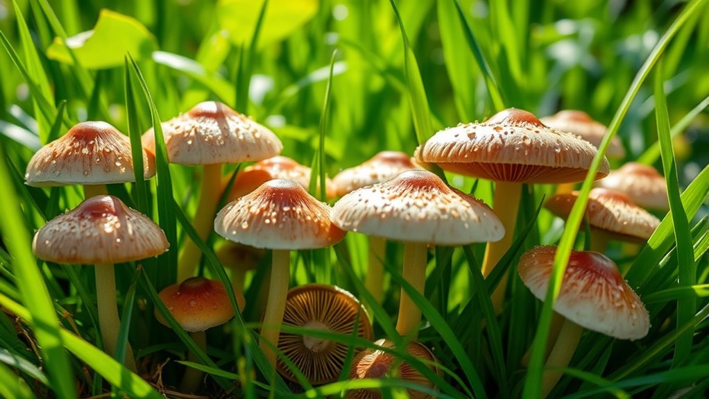 mushrooms naturally grow outdoors