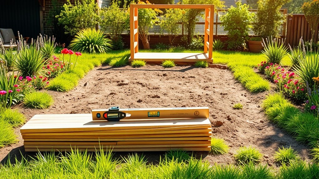prepare level mark excavate