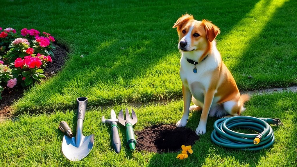 preventing dog garden digging