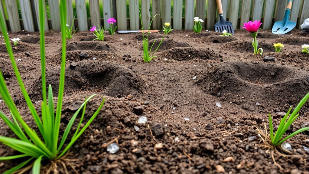 signs of active mole tunnels