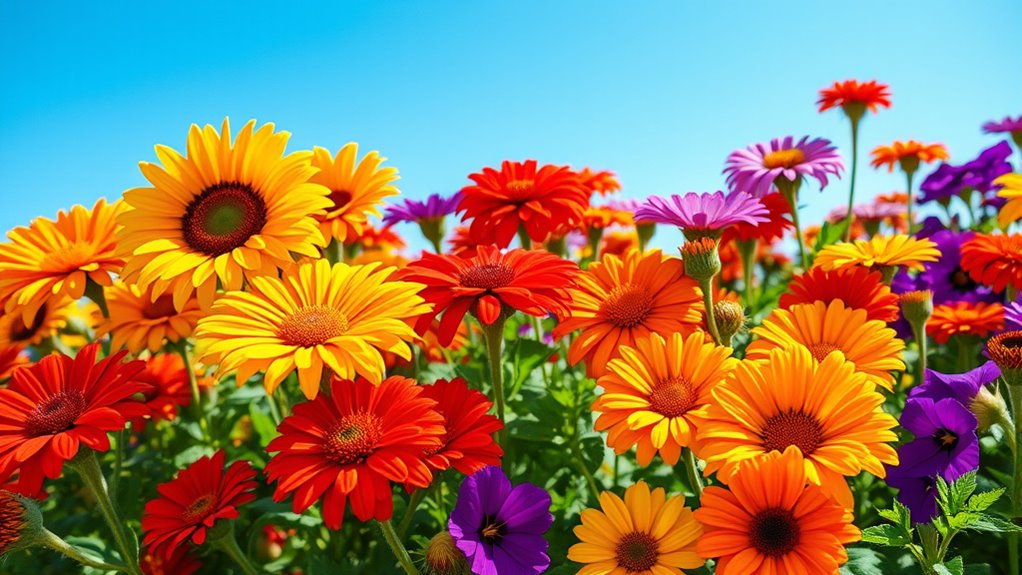 flowers thriving in sunlight