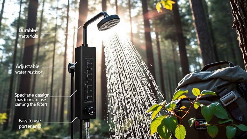portable camping shower features