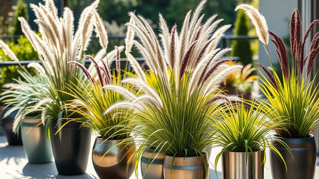 top container ornamental grasses