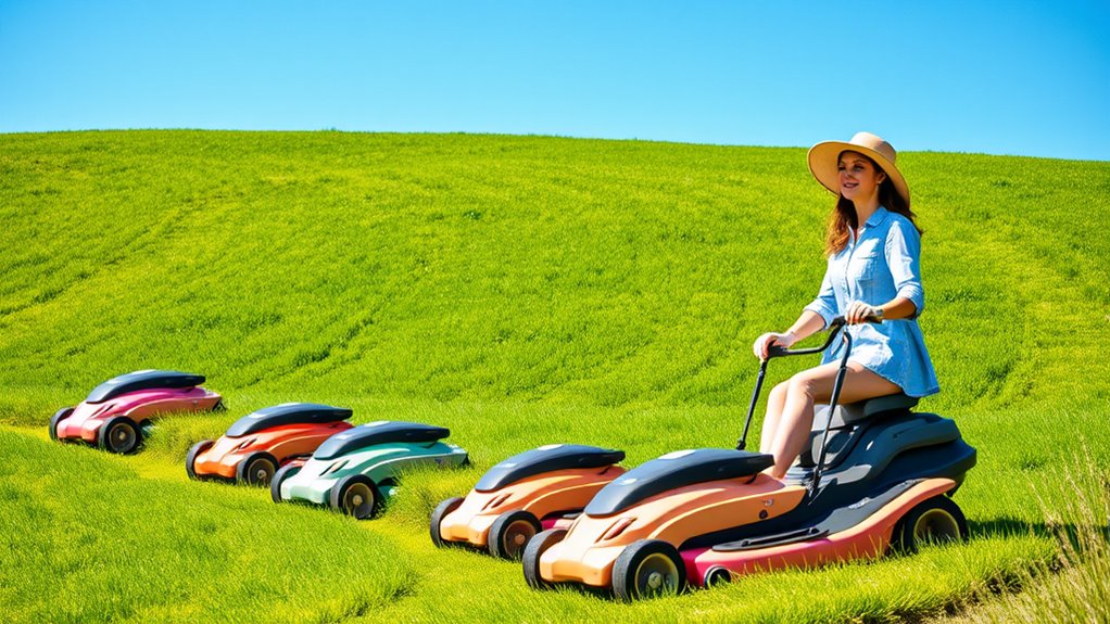 top hilly lawn mowers