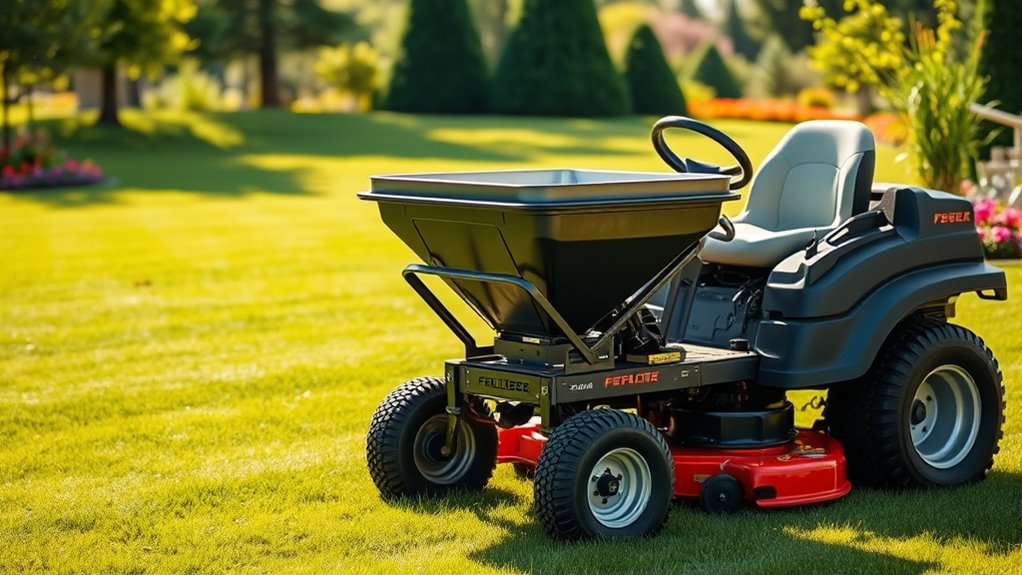 top riding lawn spreader listings