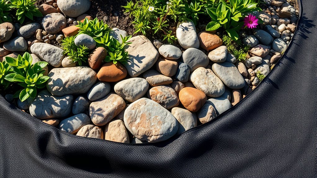 top river rock landscaping fabrics