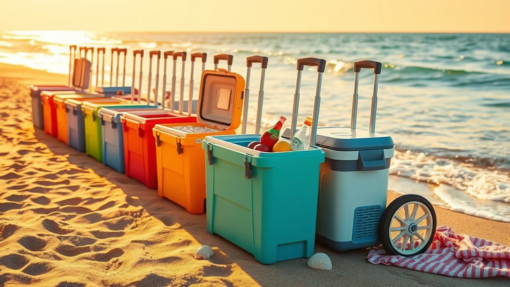 top rolling beach coolers