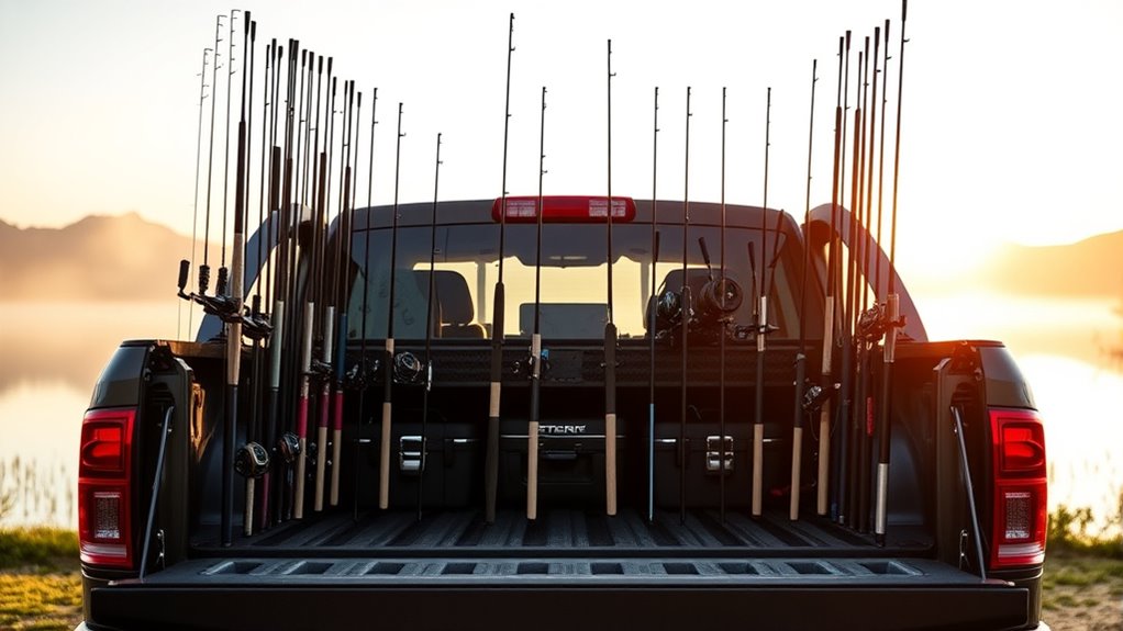 top truck fishing rod organizers